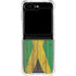 Jamaican Flag Dark Wood Galaxy Z Flip6 Clear Case